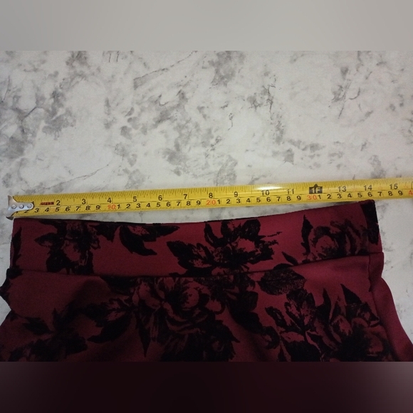 Faith & Joy Midi Skirt with Velvet Burnout Floral Print Size Medium - Picture 6 of 7